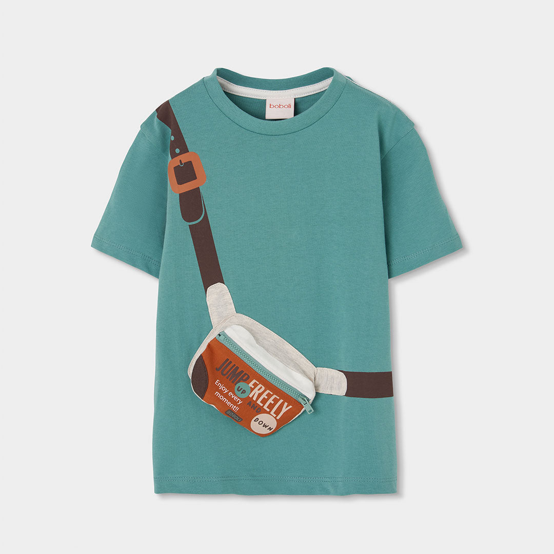 T-shirt mezza manica con marsupio 3D