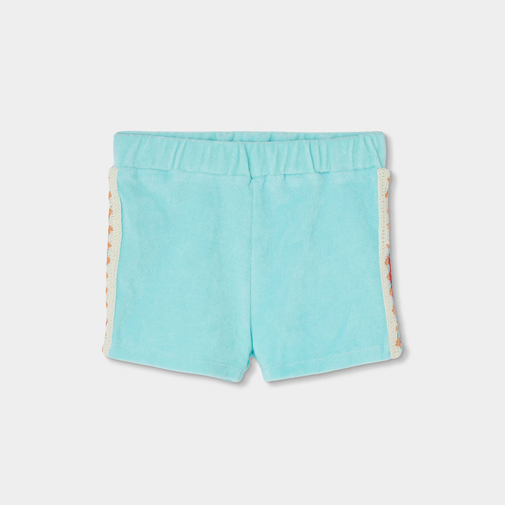 Completo bambina canotta e short turchese spugna