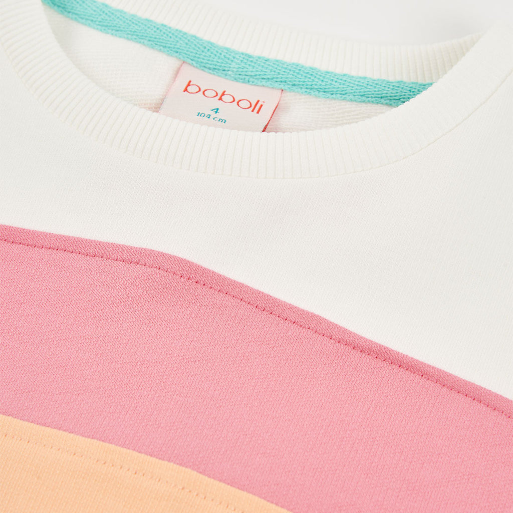 Felpa girocollo strisce colorate