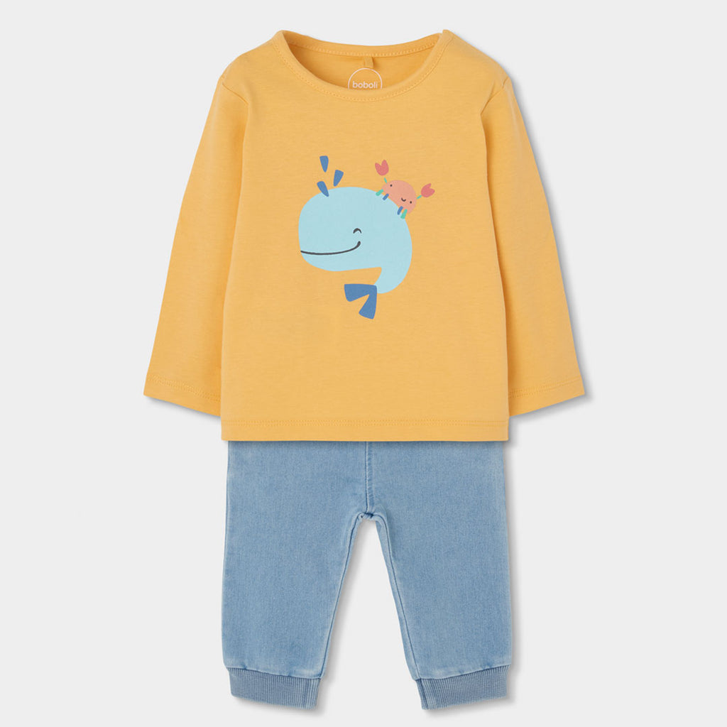 Completo neonato t-shirt manica lunga pantalone lungo