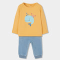 Completo neonato t-shirt manica lunga pantalone lungo