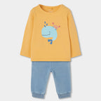 Completo neonato t-shirt manica lunga pantalone lungo