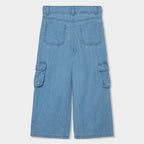 Jeans palazzo con tasche bambina
