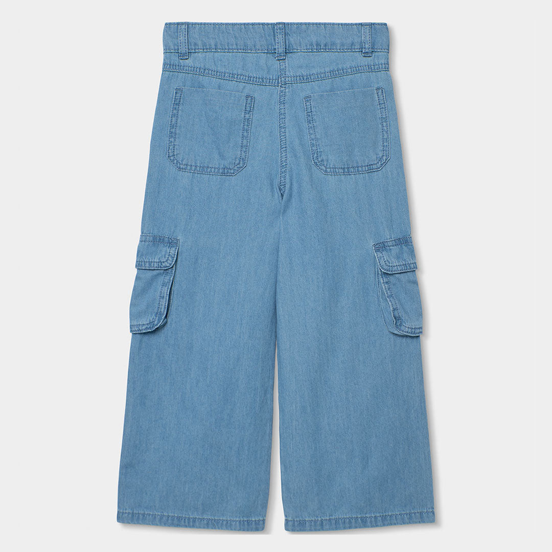 Jeans palazzo con tasche bambina