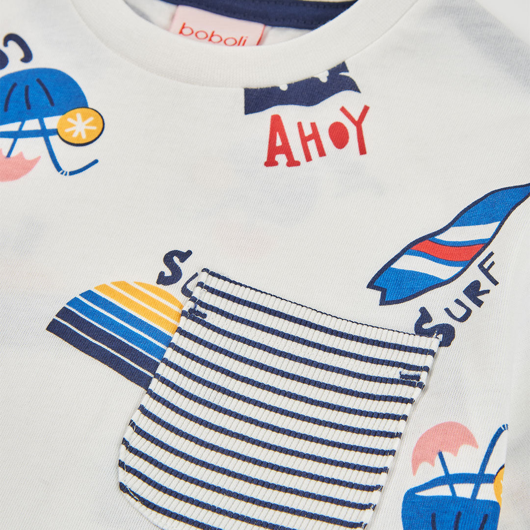 T-shirt mezza manica stampa all over
