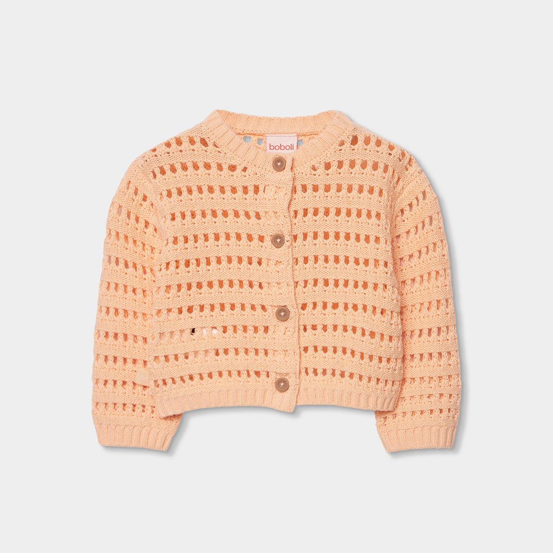 Cardigan traforato giallo 