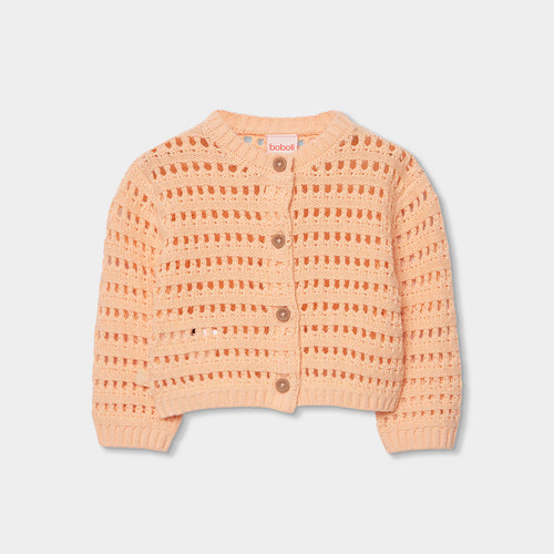 Cardigan traforato giallo 
