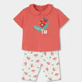 Completo neonata t-shirt mezza manica e legging 3/4