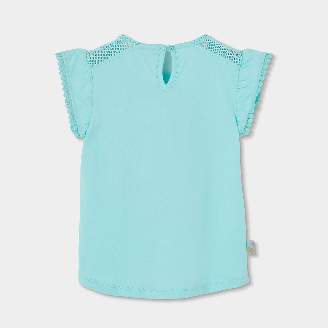 T-shirt giromanica con pon pon