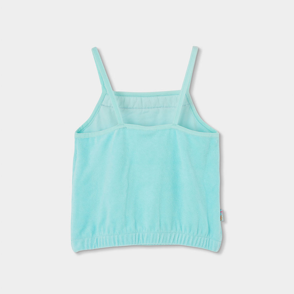 Completo bambina canotta e short turchese spugna