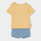 Completo neonato t-shirt mezza manica e short jeans