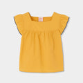 Blusa scollo quadrato volant sul giromanica