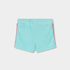 Completo bambina canotta e short turchese spugna