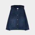 Giubbotto jeans cappuccio felpa