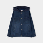 Giubbotto jeans cappuccio felpa