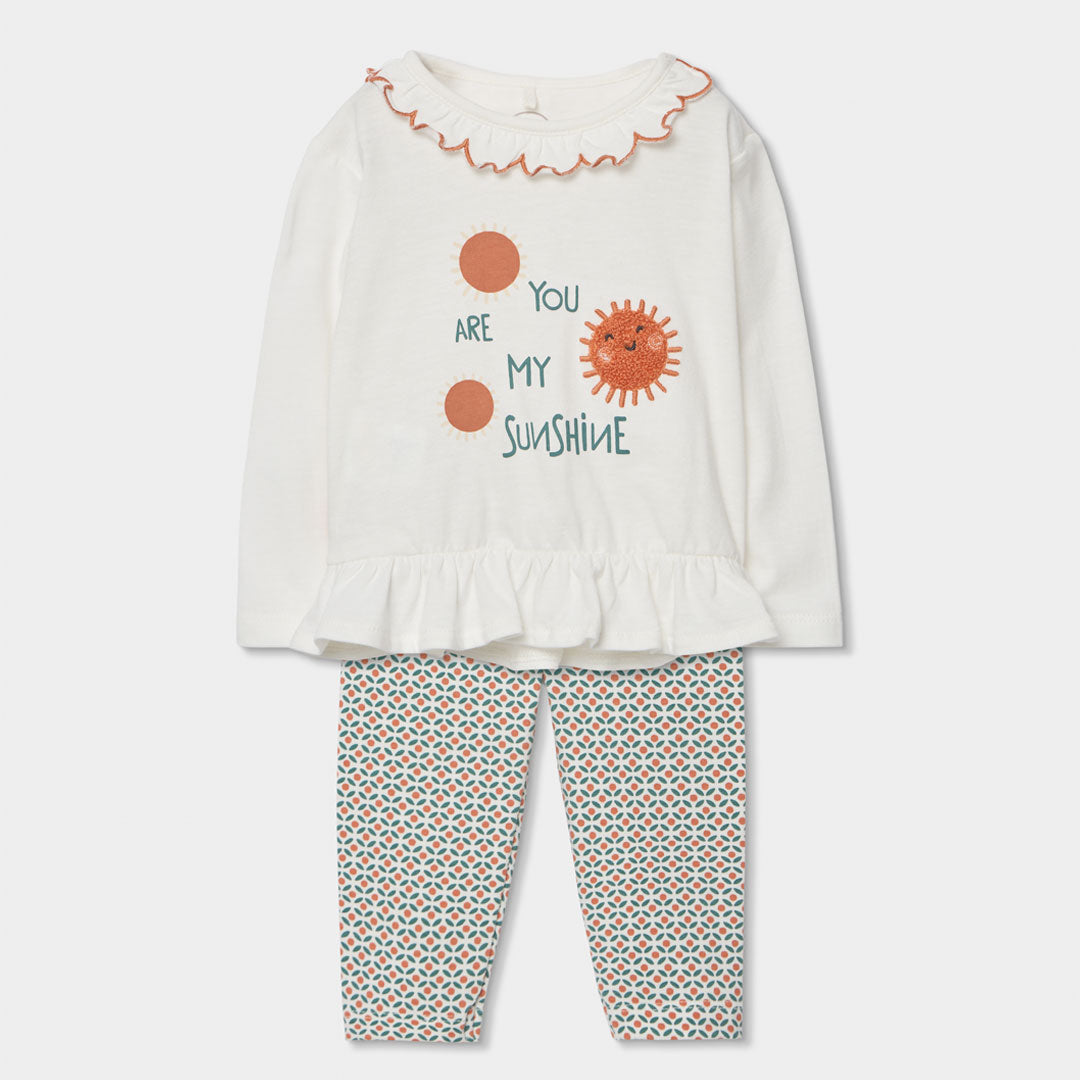 Completo neonata t-shirt manica lunga e leggings