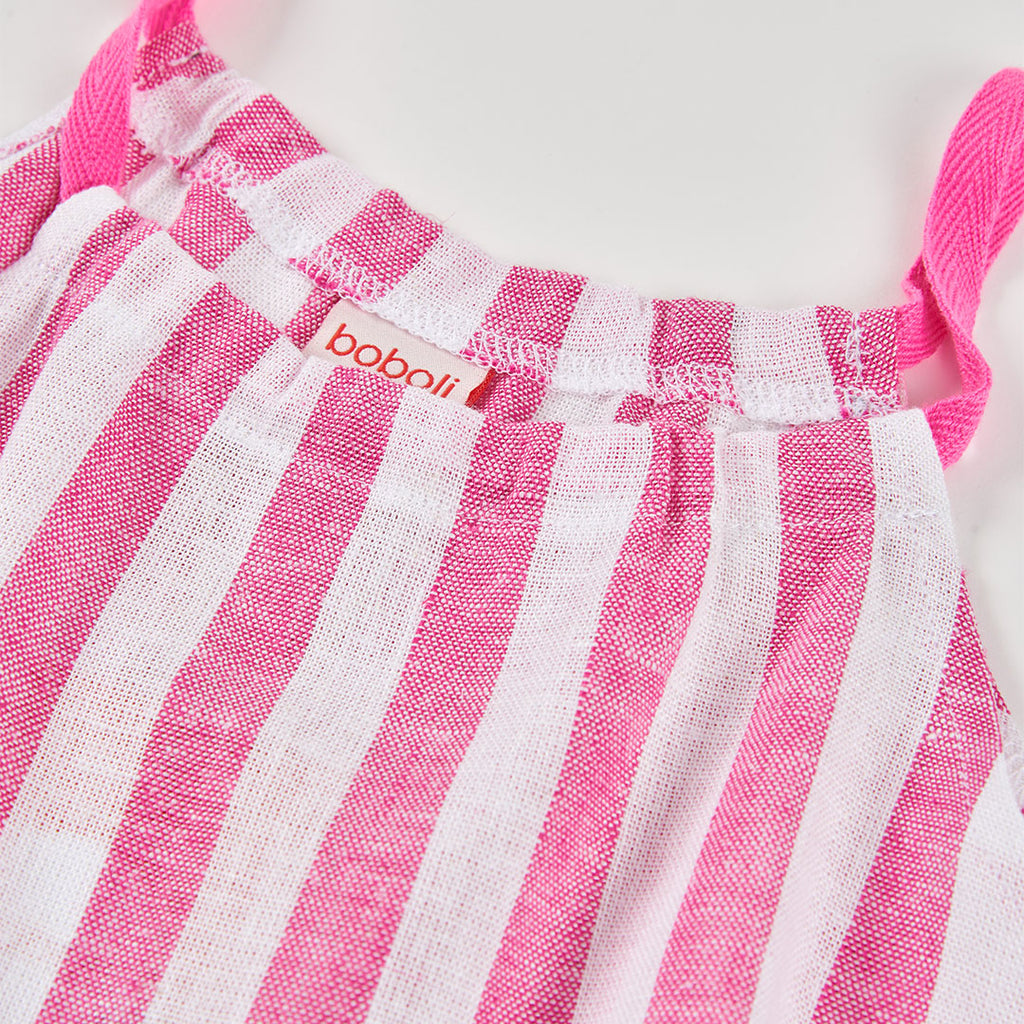 Vestito lino a righe colorate bambina
