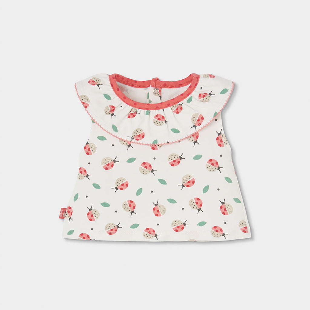 Completo neonata t-shirt giromanica con colletto e culotte