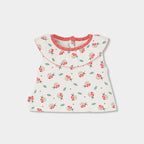 Completo neonata t-shirt giromanica con colletto e culotte