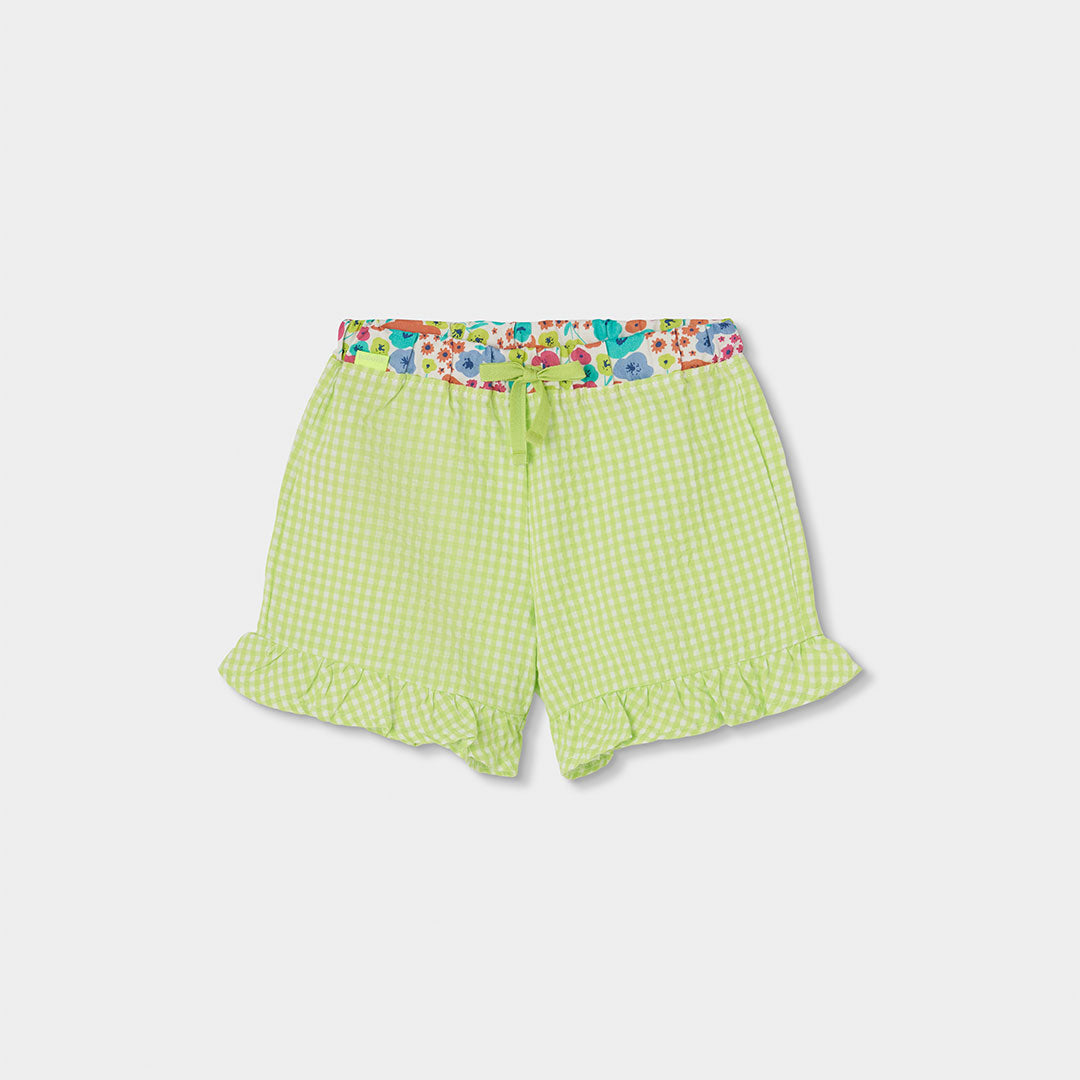 Short cotone vichy verde