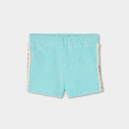 Completo bambina canotta e short turchese spugna