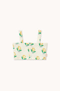 Crop top lino fiorellini