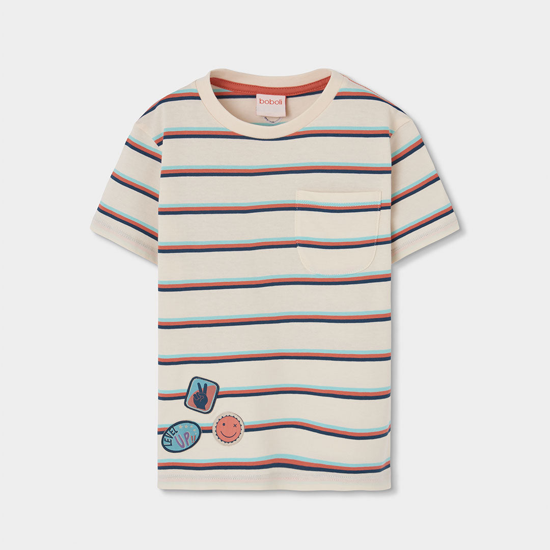 T-shirt mezza manica con taschino applicato