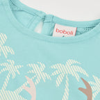 T-shirt giromanica con pon pon