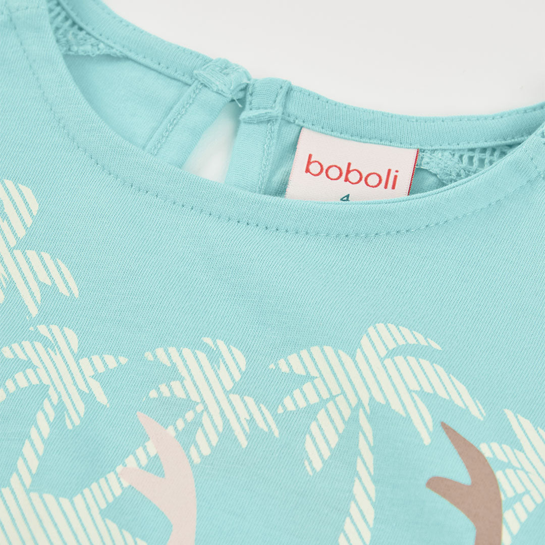 T-shirt giromanica con pon pon