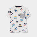 T-shirt mezza manica stampa all over