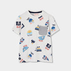 T-shirt mezza manica stampa all over