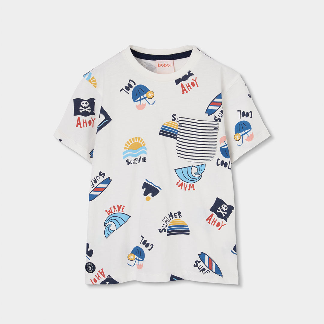 T-shirt mezza manica stampa all over