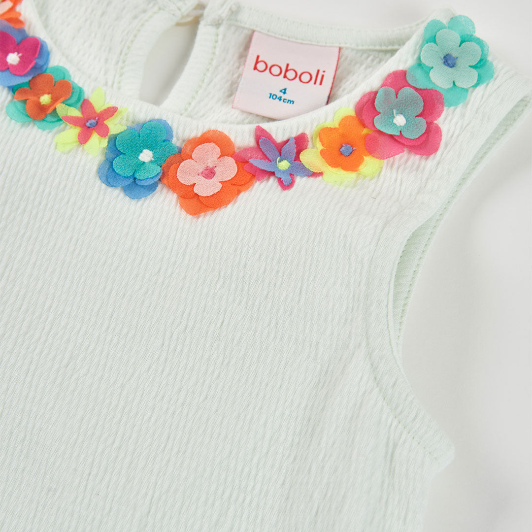 Canotta bambina fiori 3D