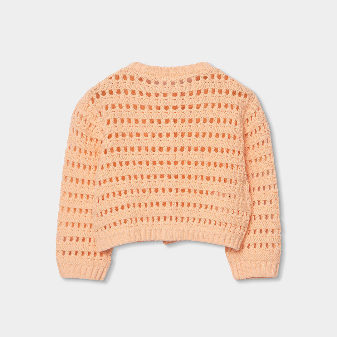 Cardigan traforato giallo 