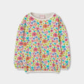Felpa bambina girocollo fiori all over