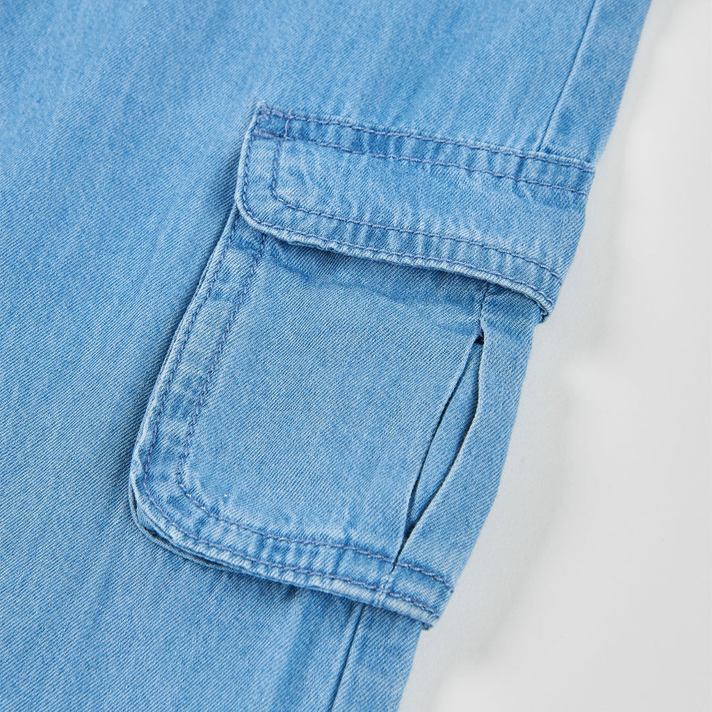 Jeans palazzo con tasche bambina