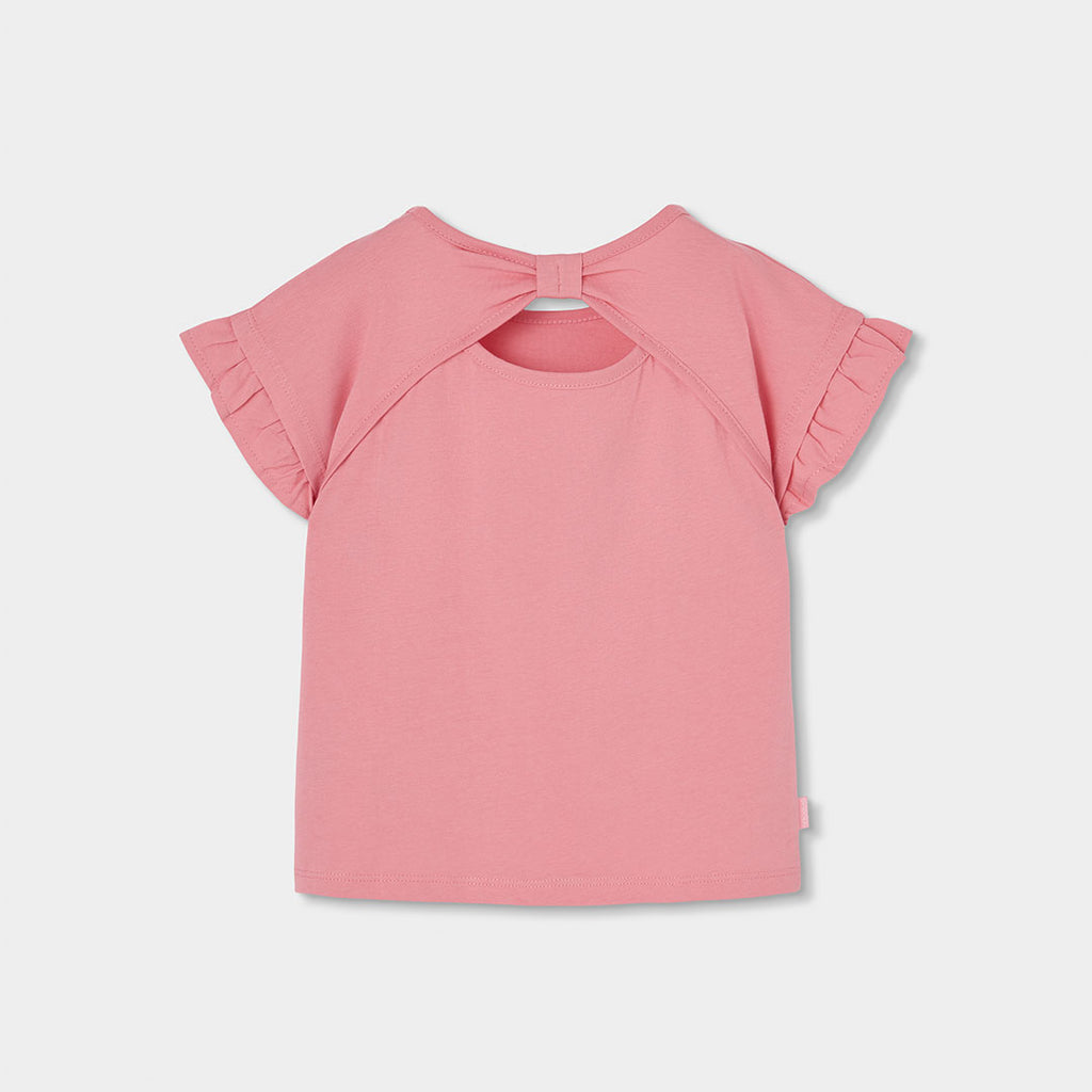 T-shirt giromanica retro fiocchetto