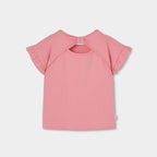 T-shirt giromanica retro fiocchetto