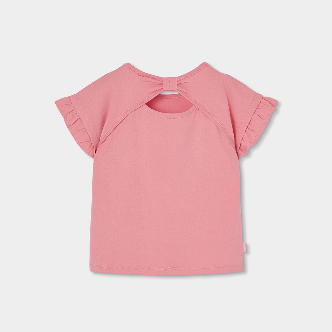 T-shirt giromanica retro fiocchetto