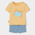 Completo neonato t-shirt mezza manica e short jeans