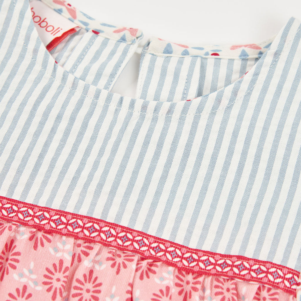 Camicia cotone bambina con maniche a a ventaglio