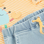Completo neonato t-shirt mezza manica e short jeans