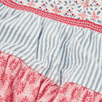 Vestito denim e balze cotone bambina