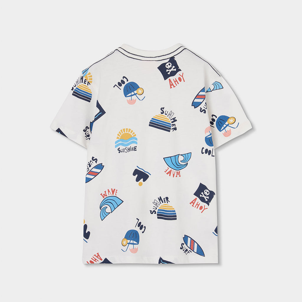 T-shirt mezza manica stampa all over