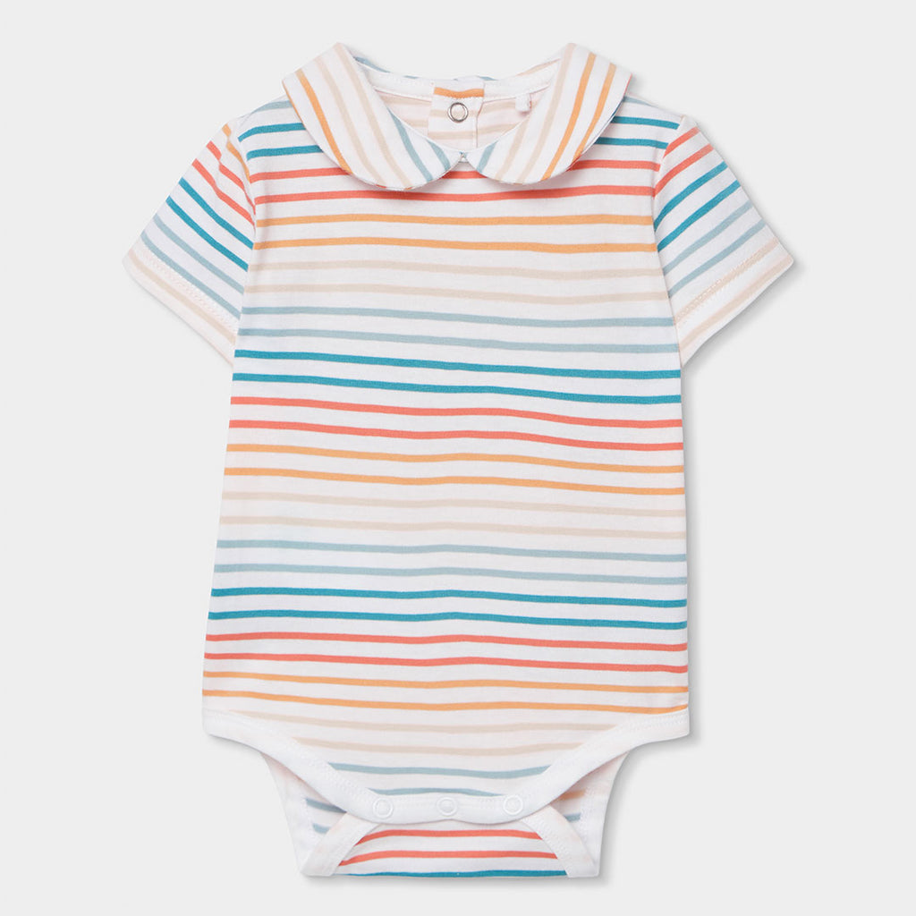 Completo salopette e t-shirt mezza manica neonata elefanti