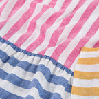 Vestito lino a righe colorate bambina