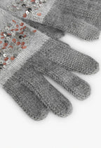 Guanti grigi con paillettes bambina