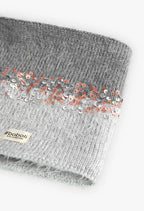 Scaldacollo maglia grigio con paillettes bambina