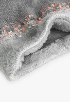 Scaldacollo maglia grigio con paillettes bambina