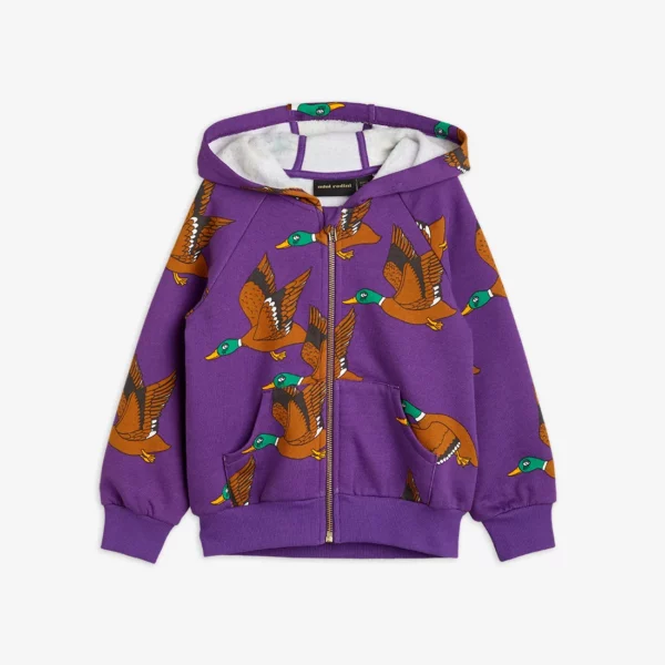 Felpa con cappuccio e zip Ducks